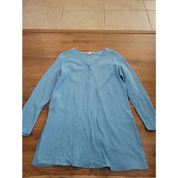 Victoria's‎ Secret Waffle Knit Nightie/Sleep Shirt Blue Size Small - Picture 1 of 6